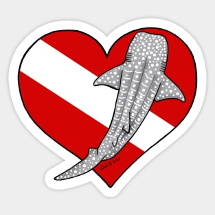 Whale Shark Diver Sticker